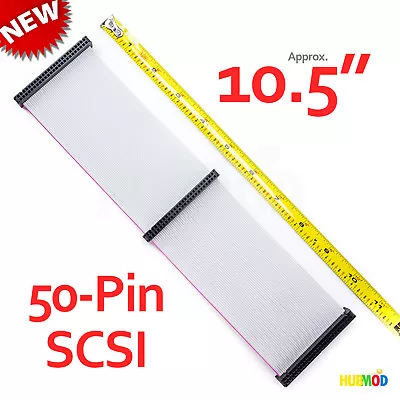 $7.49 • Buy NEW 10.5  50-Pin SCSI Internal Ribbon Flat Cable F/F 3-Connector 2-Device Drive
