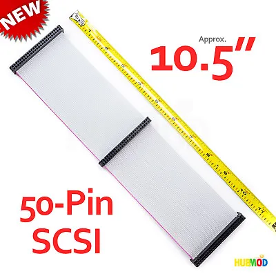 NEW 10.5  50-Pin SCSI Internal Ribbon Flat Cable F/F 3-Connector 2-Device Drive • $7.98