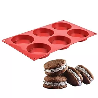 CAKETIME Silicone Muffin Top Pan - Whoopie Pie Pan 3 Round Silicone Baking Mold • $10.62