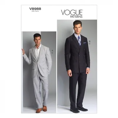 Vogue Mens Sewing Pattern 8988 Smart Jacket & Trouser Suits (Vogue-8988-M) • £9.89