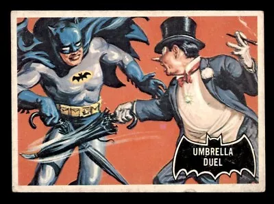 1966 Topps Batman Black Bat #23 Umbrella Duel GD *f1 • $3