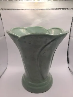 Vase Haeger In Green Swirl Design W Footed Base. Imperfect Piece. • $24