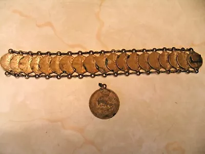 Vintage 1950's Mexican Centavos Coin Bracelet  • $11.50