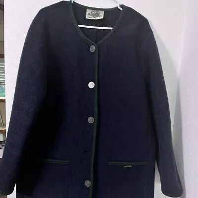 Sigi Scheiber Austria Vintage Wool Coat Metal Buttons Mid Length Long Sleeve • $32