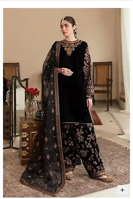 Baroque Velvet Embroidered 3pc Eid Ramadan Shalwar Kameez 22/24 Khaadi Maria B • £50