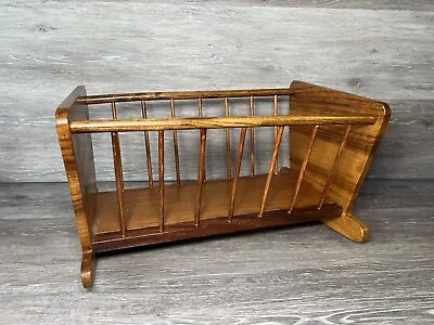 Vintage Wooden Rocking Doll Bed Cradle Crib Rocker HandMade RARE Unique - Disney • £34.99