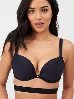 Curvy Kate Women's Super Plunge Multiway Bra Underwire Black Size 36DD • £22.99