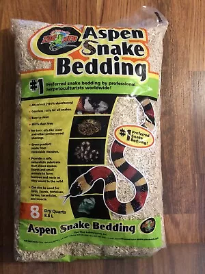 Zoo Med Aspen Snake Bedding 8 Dry Quarts Sawdust Reptile Cage UNOPENED • $6