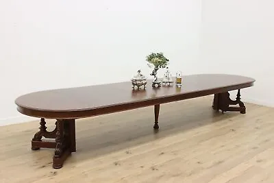 Victorian Antique Mahogany 54  Dining Table 8 Leaves 16' #47121 • $7950