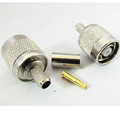 1x RP TNC Male Plug Female Pin Coax Connector Straight Crimp For RG58 RG142 • $8.61