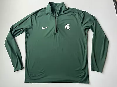 Michigan State Spartans Nike Mens Sz XXL 1/4 Zip Pullover Long Sleeve Shirt MSU • $27.95