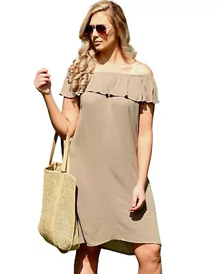 Beach Cover Up Summer Dress Mini Dress Off Shoulder Beach Coverups Plus Size  • £7.99