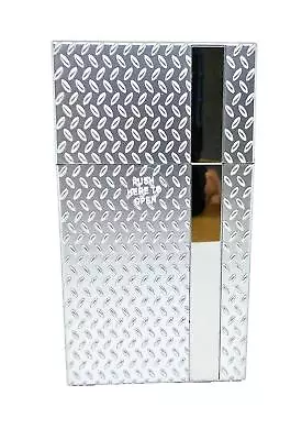 Fujima Silver Metal Plate Design 100s Size Push-N-Open Plastic Cigarette Case • $6.99