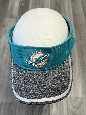 Miami Dolphins Visor Hat Adjustable Blue Green Gray Embroidered Logo Mens NFL OS • $13.50