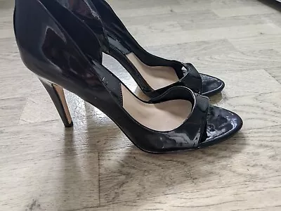 Zara New Patent Black Court Shoes With Peep Toe.Size6 Very Stylish Design  • £20