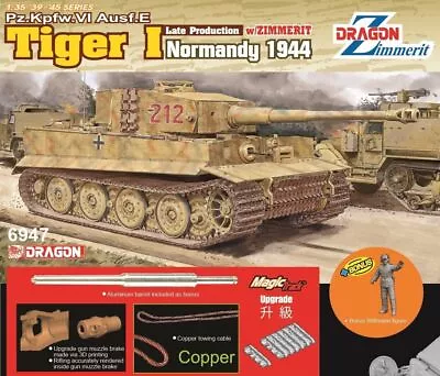 DRAGON 6947 German Tiger I Late Production W/Zimmerit Normandy 1944 Upgrade Set • $51.98