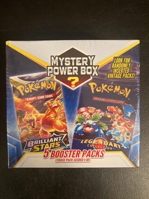 $50 • Buy Pokemon TCG Mystery Power Box 2023 (1 Box = 5 Packs) NEW 1:10 Seeded Chase Pack