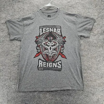 Brock Lesnar Roman Reigns Shirt Mens Large Short Sleeve Gray • $19.99