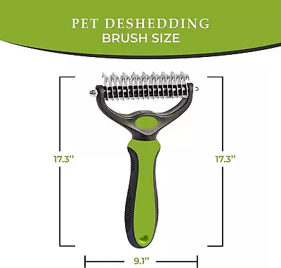 Double Sided Professional Grade Undercoat Pet Rake Brush | Gently Removes Loose • £5