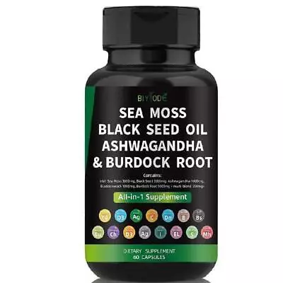 Certified-Organic Sea Moss Capsules - Irish Sea Moss Bladderwrack Burdock ^ • $5.07