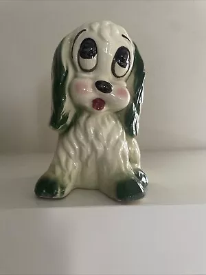 Vintage Big Eyes Cocker Spaniel Dog Planter- Green • $11