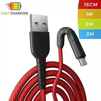 For IPhone Charger Cable Heavy Duty Braided USB Fast Charge Charging Lead 2M 3M • £2.99