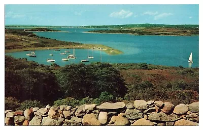Vintage Martha's Vineyard Massachusetts Postcard Clam Point Cove Menemsha Pond • $4.65