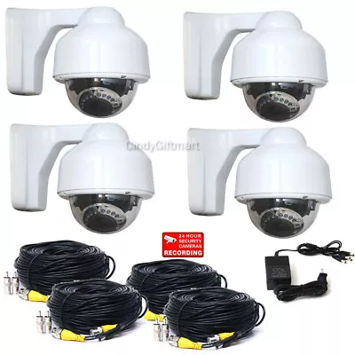 4 X IR LED Varifocal Lens 700TVL Outdoor Dome Security Camera W/ Power Cable AQ3 • $335.90