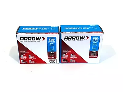 Lot Of (2) - Arrow T50 Staples 1/2  12mm 5000ct/box (#508IP) • $19