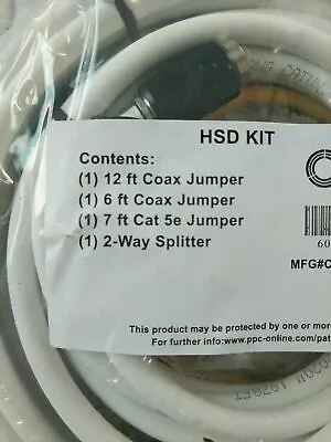 NEW PPC HSD KIT Coax Cables Cat 5e Cable 2-Way Splitter Pack NEW Ch-sik-data-02 • $13.99