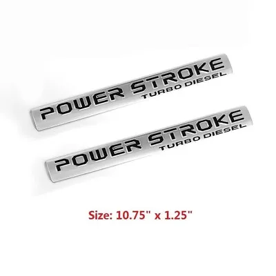 2Pcs Powerstroke Turbo Diesel Emblems For 250 350 6.0L 6.7L 7.3L Badge Chrome • $28.37