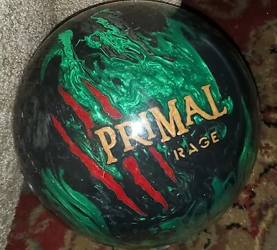 Motiv Primal Rage Remix Bowling Ball 14.6 Lbs Green/Black Swirl RARE • $139.99