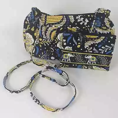 Retired Vera Bradley Frannie Ellie Blue Quilted Crossbody & Change Purse Handbag • $29