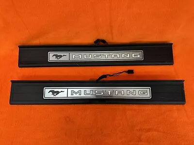 2015-2023 Ford Mustang GT EcoBoost Illuminated Lighted Door Sill Plates Pair OEM • $39.99