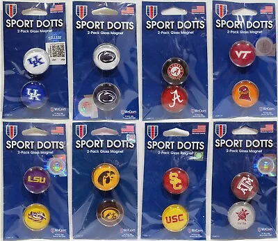 NCAA College University Sport Dotts Glass Magnet Set Your Pick • $4.50