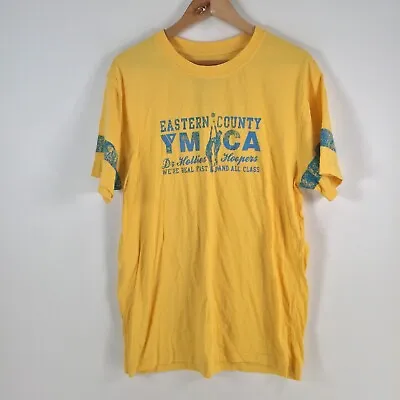 YMCA Target Mens T Shirt Size XL Yellow Short Sleeve Crew Neck Cotton 070907 • $19.95