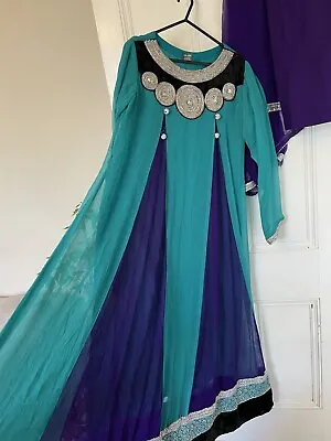 £15 • Buy Beautiful 3 Piece Long Pakistani Indian Party Anarkali Maxi Dress Suit