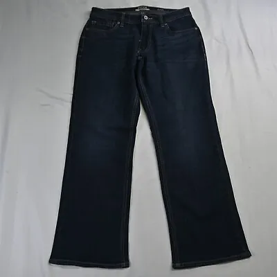 NEW Reclaim Buckle 30 X 30 Relaxed Fit Bootleg Dark Stretch Denim Mens Jeans • $19.99