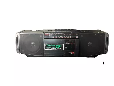 Vintage Sharp WQ-T222 TWINCAM Double Cassette 1 Slot AM/FM Stereo Boombox! • $79.95