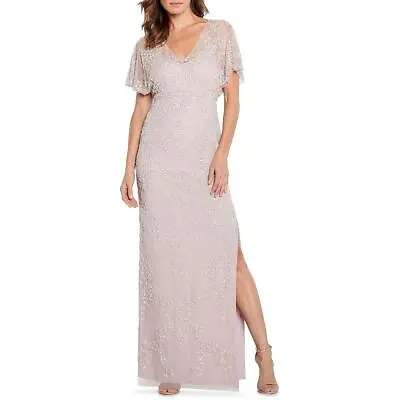 Aidan Mattox Womens Taupe Beaded V-neck Gown Evening Dress 2 BHFO 4082 • $23.99