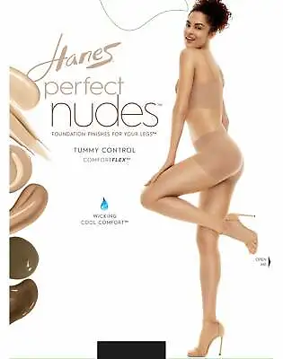 Hanes Tummy Control Girl Short Hosiery Perfect Nudes Run Resistant Pantyhose • $12.13