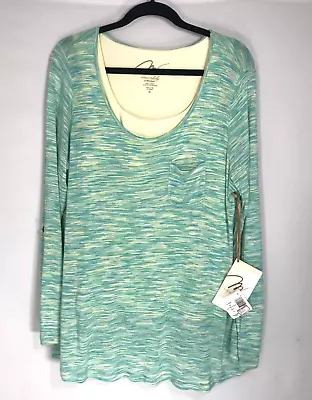 New MiracleBody By MiracleSuit Size XL Slimming Stretch TOP Long Sleeve NWT $99 • $39.99