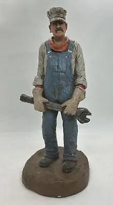 Michael Garman Statue Vintage 1993 Train Engineer Hand Painted Figure 9.5 In • $49
