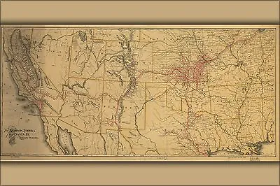 Poster Many Sizes; Map Of Atchison Topeka And The Santa Fe Railroad System 18 • $160.11