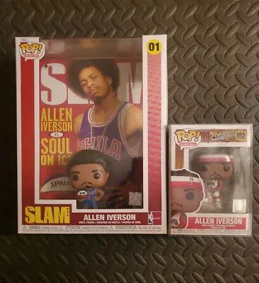 Allen Iverson Funko Pop W/ Pop Protectors: NBA Allen Iverson Magazine Cover • $50