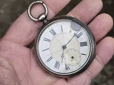 Antique Ancre 15 Jewels Pocket Watch With Hunting Or Military Themed Case. • $3.99