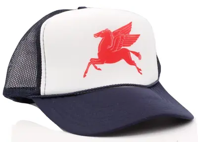 Mobil Horse Trucker Hat Mesh Cap Snapback Hat Adjustable Vintage • $18.99