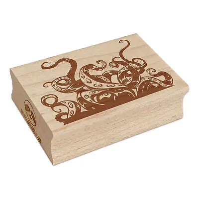 Octopus Squid Tentacles Arms Suction Cups Sea Monster Rectangle Rubber Stamp • $8.99