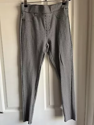 Ladies Size 12 Black And White Checked Pattern Leggings Comfy TU PreLoved • £3.05