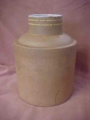 Antique Primitive Stoneware Crock Water Cooler Jug Jar 1 Gal. W Porcelain No Lid • $18.89